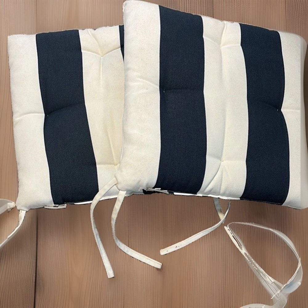 Set of 2 Pottery Barn Outdoor Tufted Seat Cushions 18x18 Patio Cushions